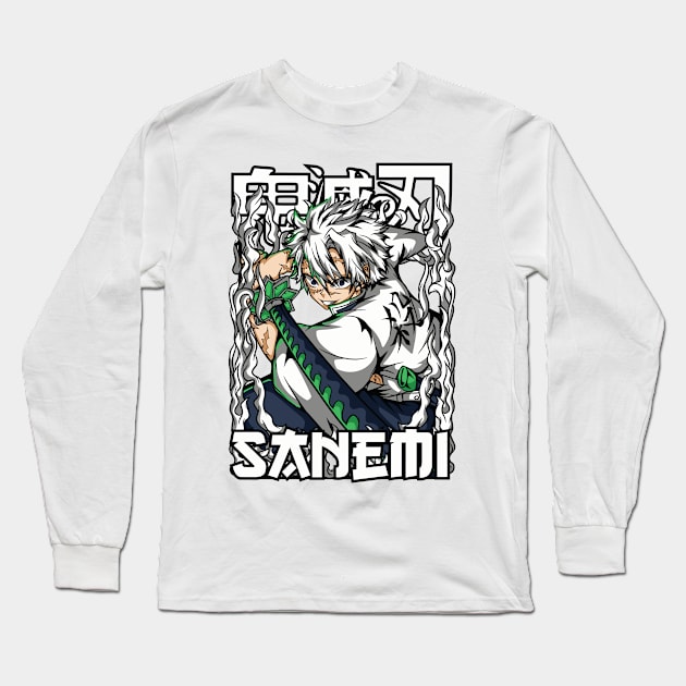 Sanemi Shinazugawa 03 The Tempestuous Wind Hashira Design Long Sleeve T-Shirt by OtakuAnimePH